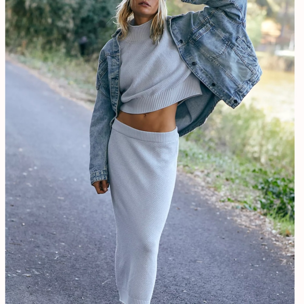 Free People Hailee Sweater Skirt Set Plein Air
